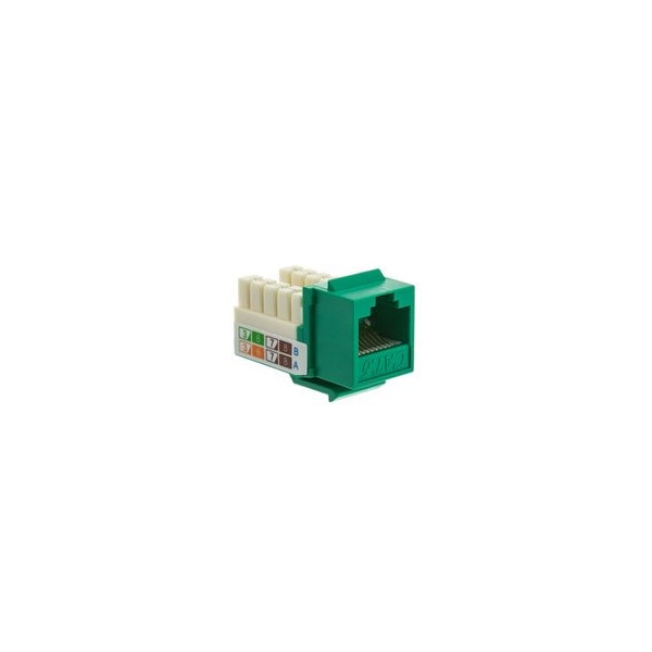 Cable Wholesale Slimline Cat6 Keystone Jack, Green, RJ45 Female to 110 Punch Down 326-120GR - main